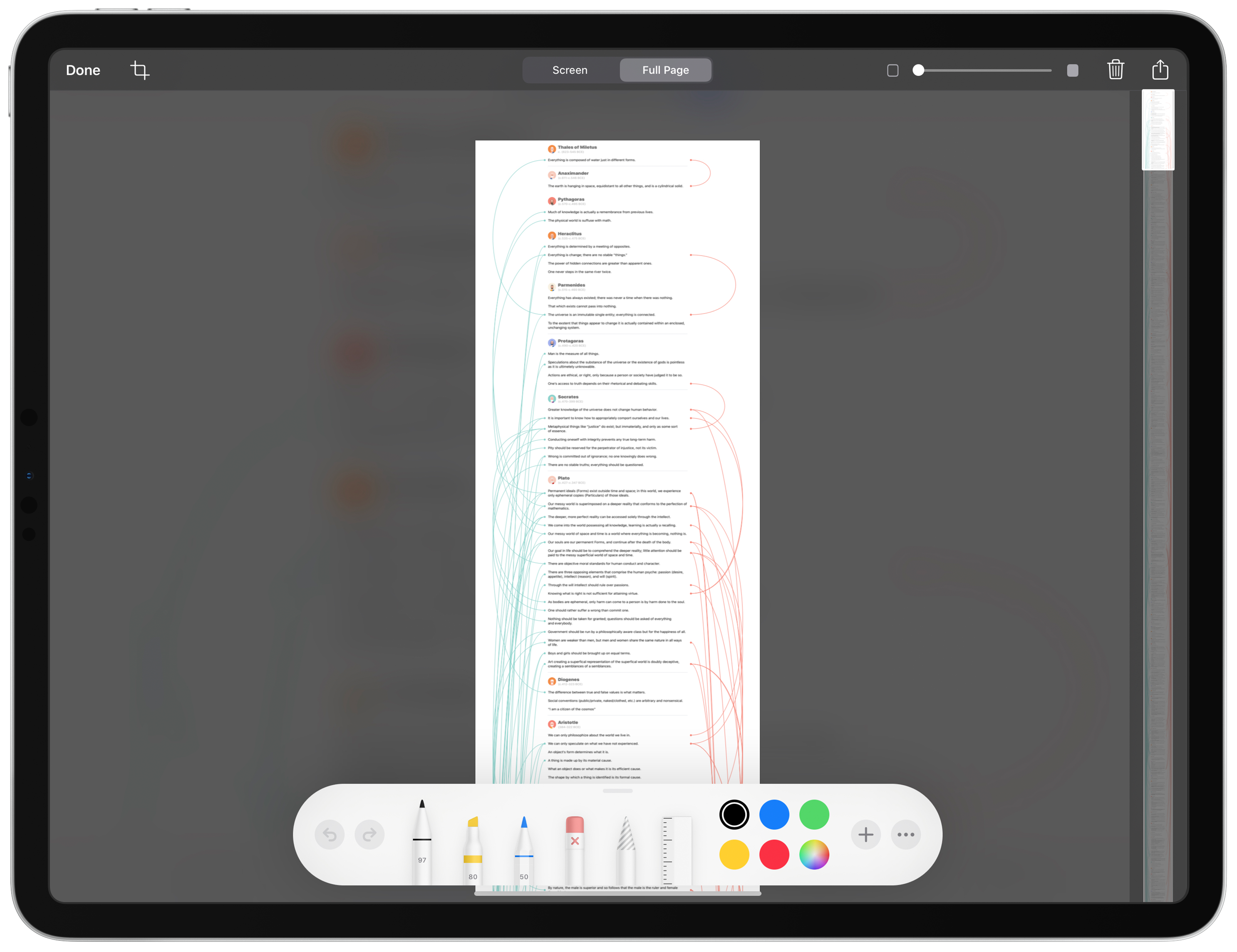 Screenshot of system markup screen after screenshoting view