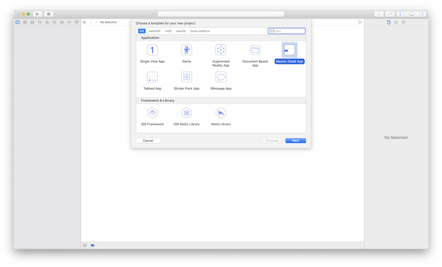 Screenshot of project creation.