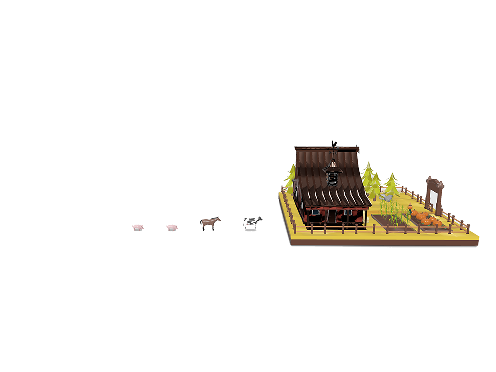 Link to collection of cartoonish toy farm virtual objects
