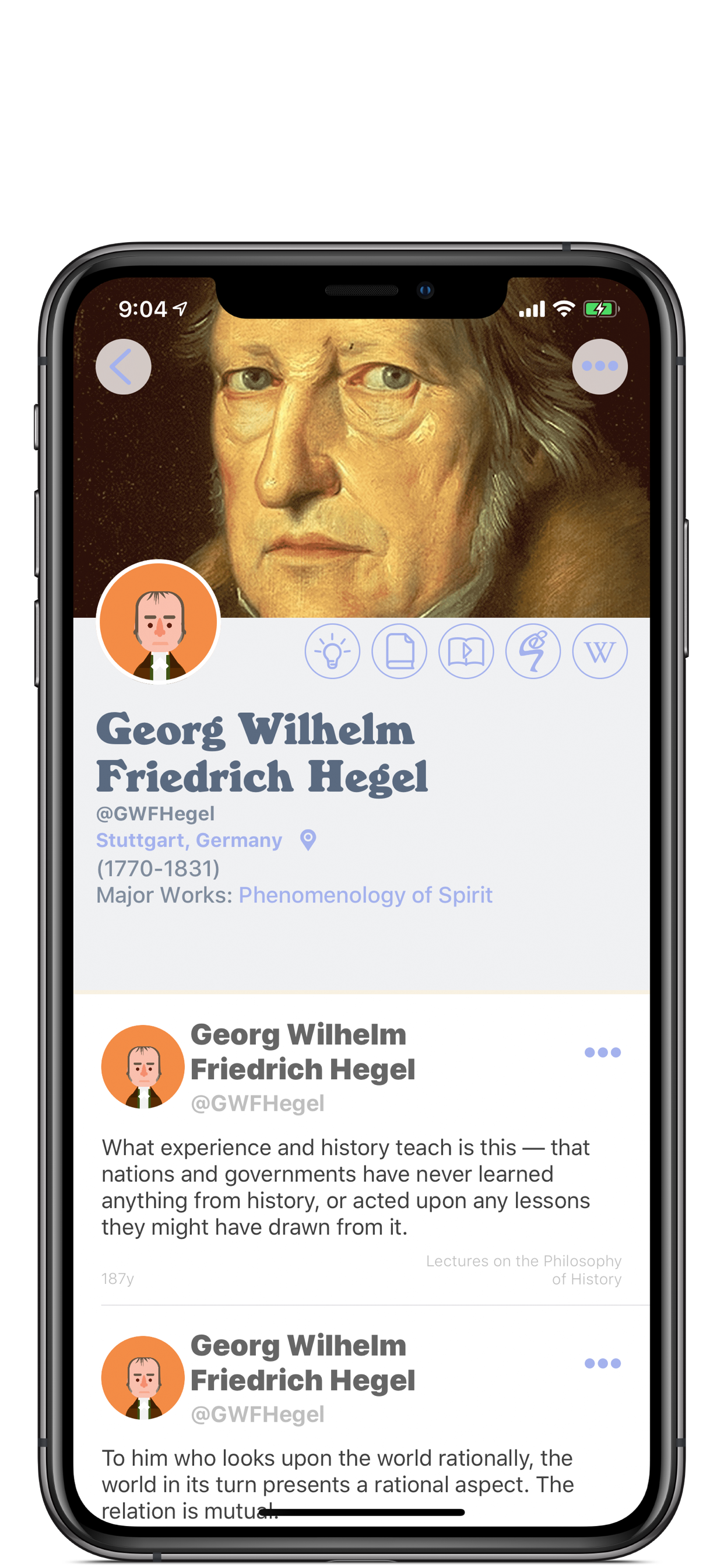 Philosopher's quotes screen