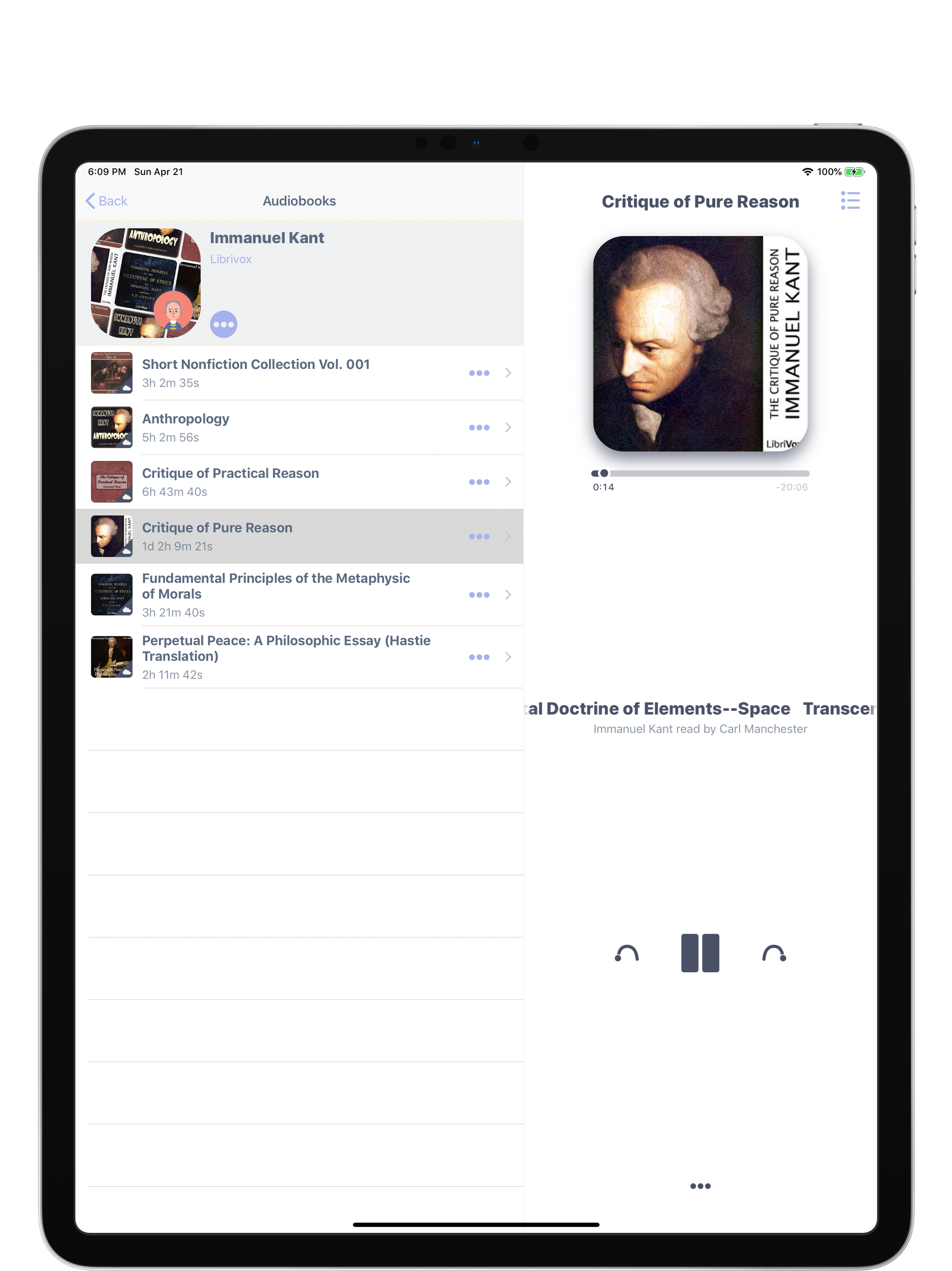 Audiobook screen screenshot
